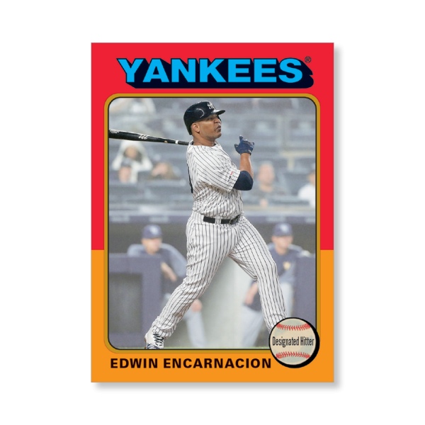 Edwin Encarnacion 2019 Archives Baseball 1975 Topps Poster Gold Ed. # to 1- artbble-pos-19tabb-1191-gold-s