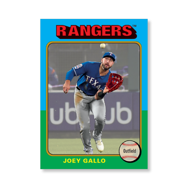 Joey Gallo 2019 Archives Baseball 1975 Topps Poster Gold Ed. # to 1- artbble-pos-19tabb-1196-gold-s