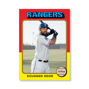 Rougned Odor 2019 Archives Baseball 1975 Topps Poster Gold Ed. # to 1- artbble-pos-19tabb-1197-gold-s