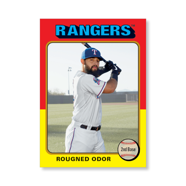 Rougned Odor 2019 Archives Baseball 1975 Topps Poster Gold Ed. # to 1- artbble-pos-19tabb-1197-gold-s