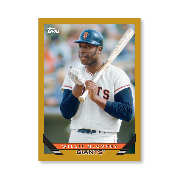 Willie McCovey 2019 Archives Baseball 1993 Topps Poster Gold Ed. # to 1- artbble-pos-19tabb-1251-gold-s