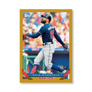 Nick Markakis 2019 Archives Baseball 1993 Topps Poster Gold Ed. # to 1- artbble-pos-19tabb-1256-gold-s