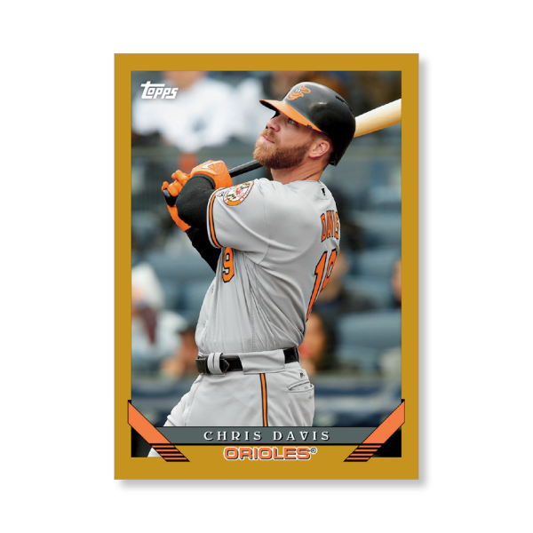 Chris Davis 2019 Archives Baseball 1993 Topps Poster Gold Ed. # to 1- artbble-pos-19tabb-1257-gold-s