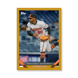 Mychal Givens 2019 Archives Baseball 1993 Topps Poster Gold Ed. # to 1- artbble-pos-19tabb-1258-gold-s