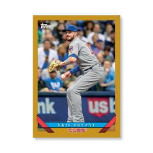Kris Bryant 2019 Archives Baseball 1993 Topps Poster Gold Ed. # to 1- artbble-pos-19tabb-1261-gold-s