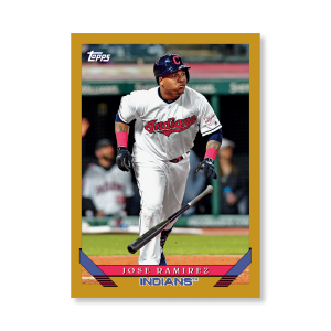 Jose Ramirez 2019 Archives Baseball 1993 Topps Poster Gold Ed. # to 1- artbble-pos-19tabb-1266-gold-s