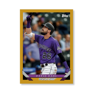 David Dahl 2019 Archives Baseball 1993 Topps Poster Gold Ed. # to 1- artbble-pos-19tabb-1267-gold-s