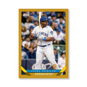 Jesus Aguilar 2019 Archives Baseball 1993 Topps Poster Gold Ed. # to 1- artbble-pos-19tabb-1276-gold-s
