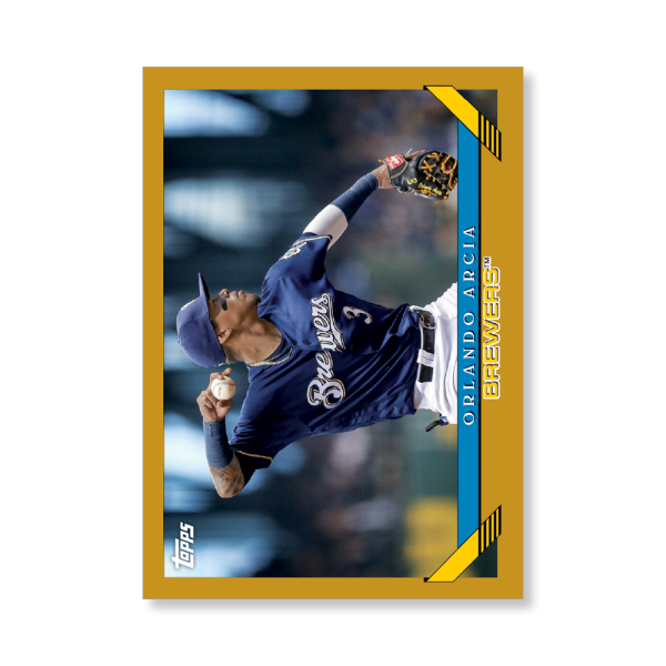 Orlando Arcia 2019 Archives Baseball 1993 Topps Poster Gold Ed. # to 1- artbble-pos-19tabb-1277-gold-s