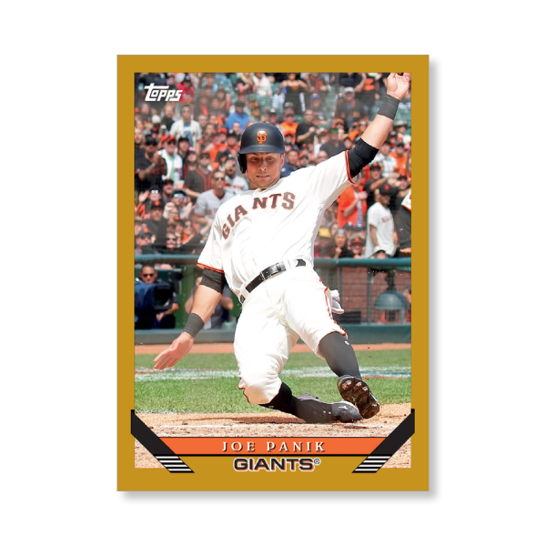 Joe Panik 2019 Archives Baseball 1993 Topps Poster Gold Ed. # to 1- artbble-pos-19tabb-1289-gold-s