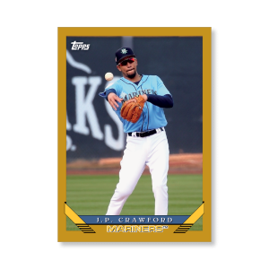 J.P. Crawford 2019 Archives Baseball 1993 Topps Poster Gold Ed. # to 1- artbble-pos-19tabb-1290-gold-s