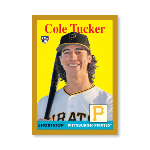 Cole Tucker 2019 Archives Baseball 1958 Topps Poster Gold Ed. # to 1- artbble-pos-19tabb-1303-gold-s