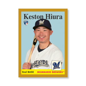 Keston Hiura 2019 Archives Baseball 1958 Topps Poster Gold Ed. # to 1- artbble-pos-19tabb-1305-gold-s