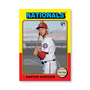 Carter Kieboom 2019 Archives Baseball 1975 Topps Poster Gold Ed. # to 1- artbble-pos-19tabb-1402-gold-s