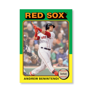 Andrew Benintendi 2019 Archives Baseball 1975 Topps Poster Gold Ed. # to 1- artbble-pos-19tabb-1404-gold-s