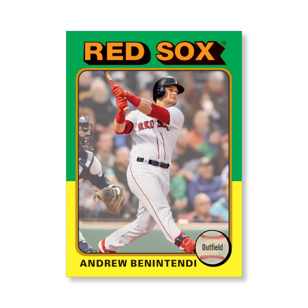 Andrew Benintendi 2019 Archives Baseball 1975 Topps Poster Gold Ed. # to 1- artbble-pos-19tabb-1404-gold-s