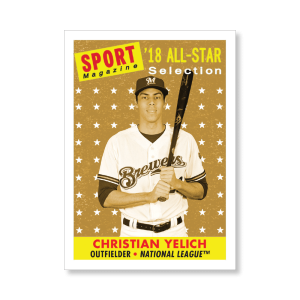 Christian Yelich 2019 Archives Baseball 1958 Sports Magazine All Star Poster Gold Ed. # to 1- artbble-pos-19tabb-3108-gold-s