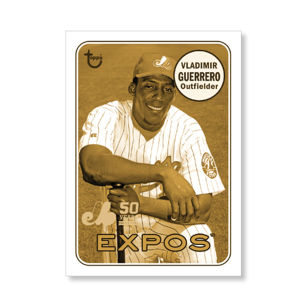 Vladimir Guerrero 2019 Archives Baseball 50th Anniversary of the Montreal Expos Poster Gold Ed. # to 1- artbble-pos-19tabb-3200-gold-s