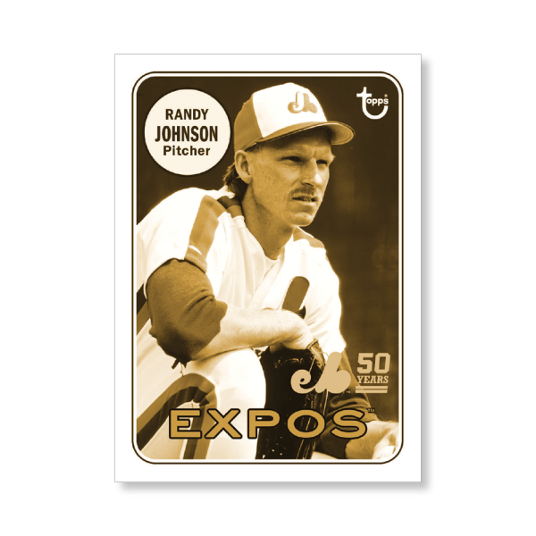 Randy Johnson 2019 Archives Baseball 50th Anniversary of the Montreal Expos Poster Gold Ed. # to 1- artbble-pos-19tabb-3201-gold-s