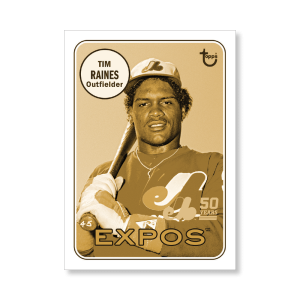 Tim Raines 2019 Archives Baseball 50th Anniversary of the Montreal Expos Poster Gold Ed. # to 1- artbble-pos-19tabb-3211-gold-s
