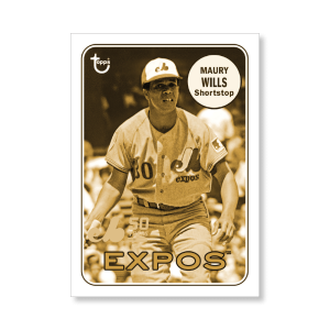 Maury Wills 2019 Archives Baseball 50th Anniversary of the Montreal Expos Poster Gold Ed. # to 1- artbble-pos-19tabb-3217-gold-s