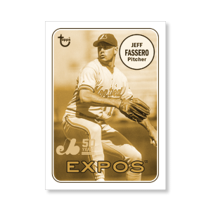 Jeff Fassero 2019 Archives Baseball 50th Anniversary of the Montreal Expos Poster Gold Ed. # to 1- artbble-pos-19tabb-3220-gold-s