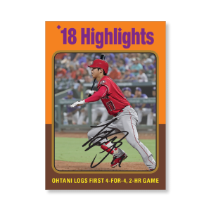 Shohei Ohtani 2019 Archives Baseball 1975 Topps Highlights Cards Poster Gold Ed. # to 1- artbble-pos-19tabb-3403-gold-s