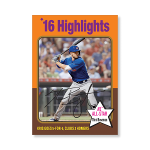 Kris Bryant 2019 Archives Baseball 1975 Topps Highlights Cards Poster Gold Ed. # to 1- artbble-pos-19tabb-3406-gold-s