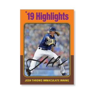 Josh Hader 2019 Archives Baseball 1975 Topps Highlights Cards Poster Gold Ed. # to 1- artbble-pos-19tabb-3410-gold-s