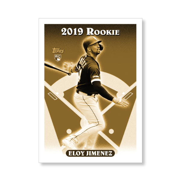 Eloy Jimenez 2019 Archives Baseball 1993 Topps Rookies Poster Gold Ed. # to 1- artbble-pos-19tabb-3501-gold-s