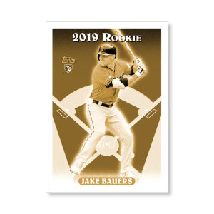 Jake Bauers 2019 Archives Baseball 1993 Topps Rookies Poster Gold Ed. # to 1- artbble-pos-19tabb-3509-gold-s