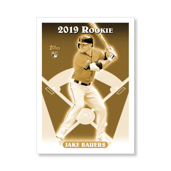 Jake Bauers 2019 Archives Baseball 1993 Topps Rookies Poster Gold Ed. # to 1- artbble-pos-19tabb-3509-gold-s