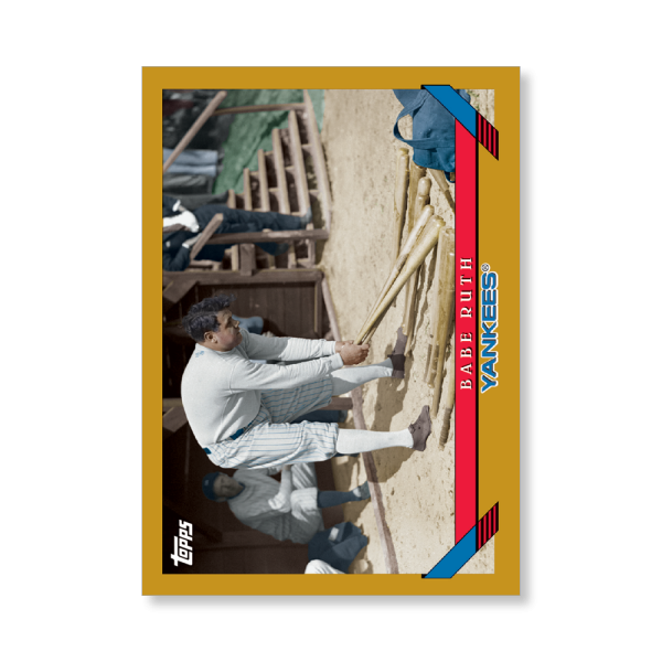 Babe Ruth 2019 Archives Baseball 1958 Topps Image Variation Poster Gold Ed. # to 1- artbble-pos-19tabb-3701-gold-s