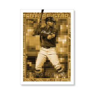 Ronald Acuña Jr. 2019 Archives Baseball 1994 Topps Future Star Insert Poster Gold Ed. # to 1- artbble-pos-19tabb-4006-gold-s
