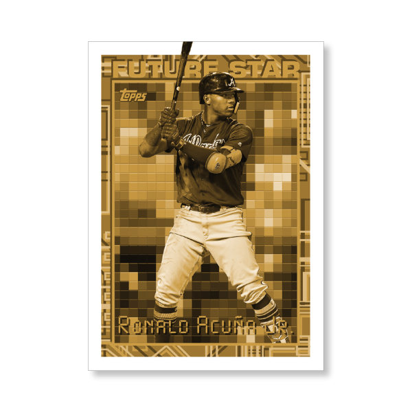 Ronald Acuña Jr. 2019 Archives Baseball 1994 Topps Future Star Insert Poster Gold Ed. # to 1- artbble-pos-19tabb-4006-gold-s