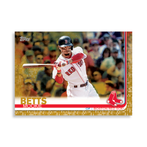 2019 Topps Series 1 Baseball Mookie Betts Base Poster - #'d to 1- artbble-pos-19tbb1-1005-gold-s