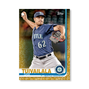 2019 Topps Series 1 Baseball Sam Tuivailala Base Poster - #'d to 1- artbble-pos-19tbb1-1007-gold-s
