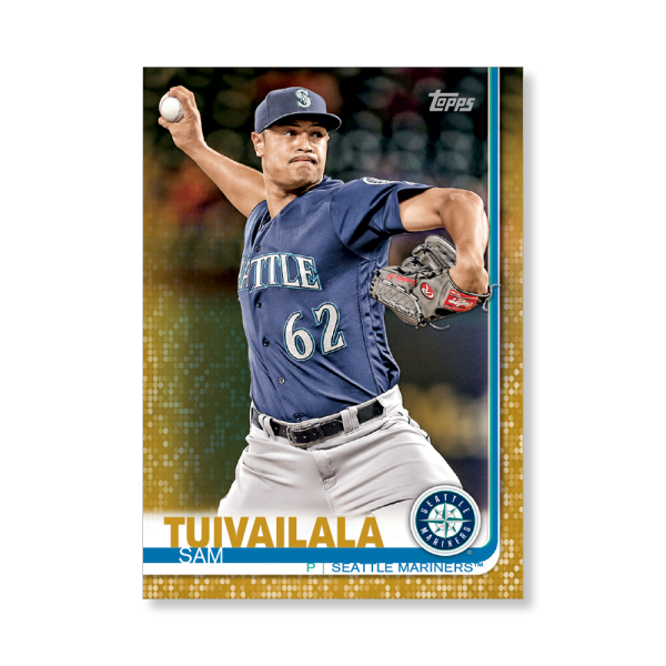 2019 Topps Series 1 Baseball Sam Tuivailala Base Poster - #'d to 1- artbble-pos-19tbb1-1007-gold-s