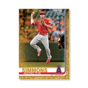 2019 Topps Series 1 Baseball Andrelton Simmons Base Poster - #'d to 1- artbble-pos-19tbb1-1009-gold-s