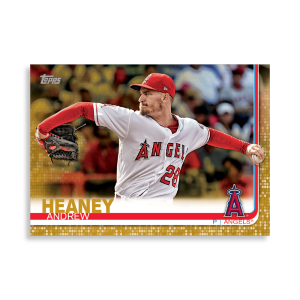 2019 Topps Series 1 Baseball Andrew Heaney Base Poster - #'d to 1- artbble-pos-19tbb1-1010-gold-s