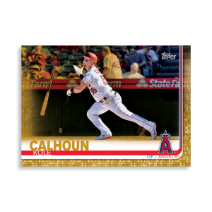 2019 Topps Series 1 Baseball Kole Calhoun Base Poster - #'d to 1- artbble-pos-19tbb1-1017-gold-s