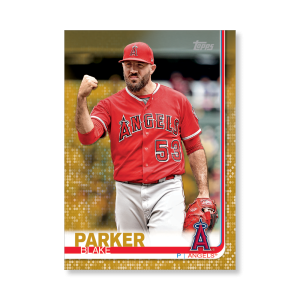 2019 Topps Series 1 Baseball Blake Parker Base Poster - #'d to 1- artbble-pos-19tbb1-1018-gold-s