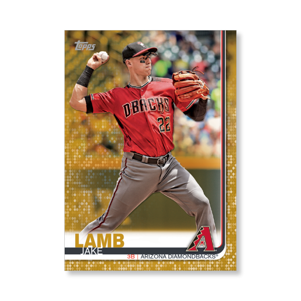 2019 Topps Series 1 Baseball Jake Lamb Base Poster - #'d to 1- artbble-pos-19tbb1-1021-gold-s