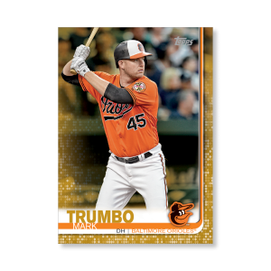 2019 Topps Series 1 Baseball Mark Trumbo Base Poster - #'d to 1- artbble-pos-19tbb1-1042-gold-s