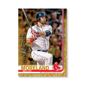 2019 Topps Series 1 Baseball Mitch Moreland Base Poster - #'d to 1- artbble-pos-19tbb1-1055-gold-s