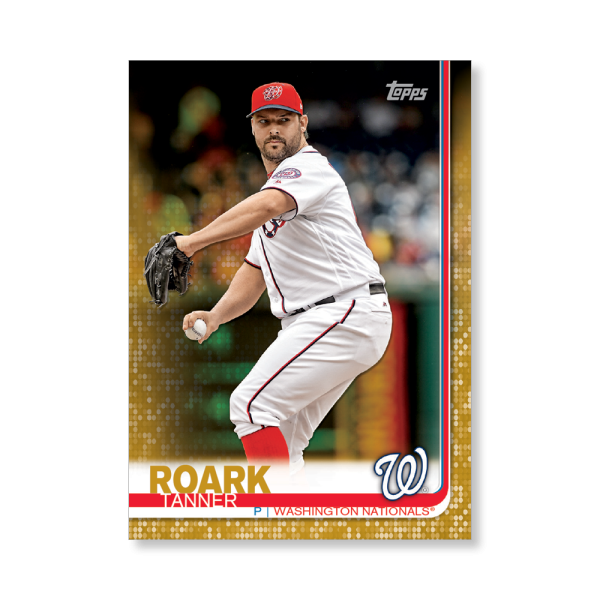 2019 Topps Series 1 Baseball Tanner Roark Base Poster - #'d to 1- artbble-pos-19tbb1-1062-gold-s