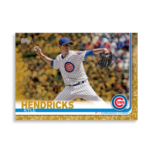 2019 Topps Series 1 Baseball Kyle Hendricks Base Poster - #'d to 1- artbble-pos-19tbb1-1063-gold-s