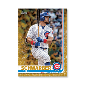 2019 Topps Series 1 Baseball Kyle Schwarber Base Poster - #'d to 1- artbble-pos-19tbb1-1064-gold-s