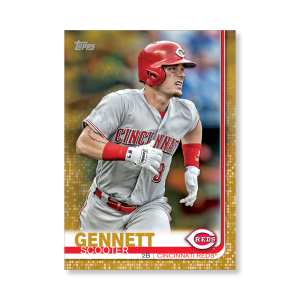 2019 Topps Series 1 Baseball Scooter Gennett Base Poster - #'d to 1- artbble-pos-19tbb1-1082-gold-s