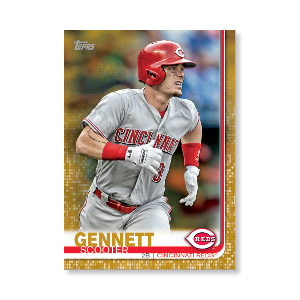 2019 Topps Series 1 Baseball Scooter Gennett Base Poster - #'d to 1- artbble-pos-19tbb1-1082-gold-s